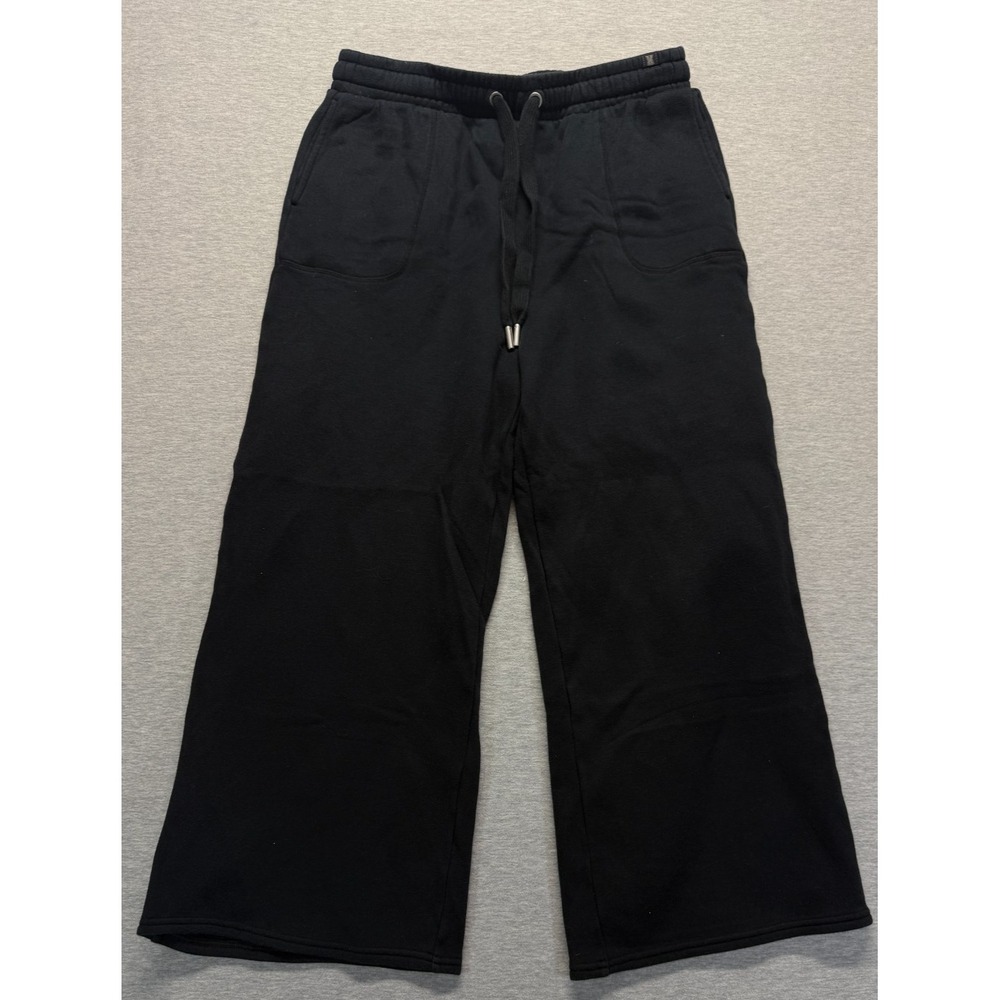 Savage X Fenty Weekender Fleece Wide Leg Sweatpants Women Large Black Drawstring